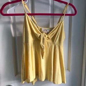 PacSun yellow tie front tank